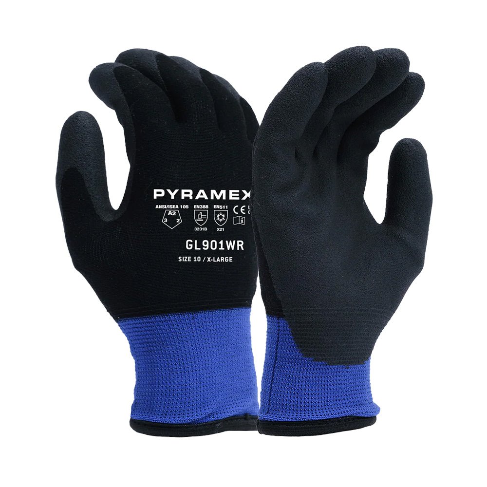 Pyramex GL901WR A2 Cut Waterproof Insulated HPT Palm Coated Gloves, 1 pair - Gorvex.com