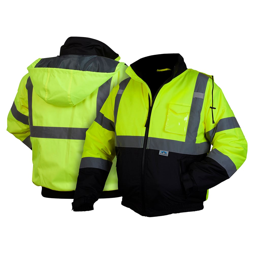 Pyramex Lumen - X RJ32 Series Hi - Vis Lime Bomber Jacket - Gorvex.com