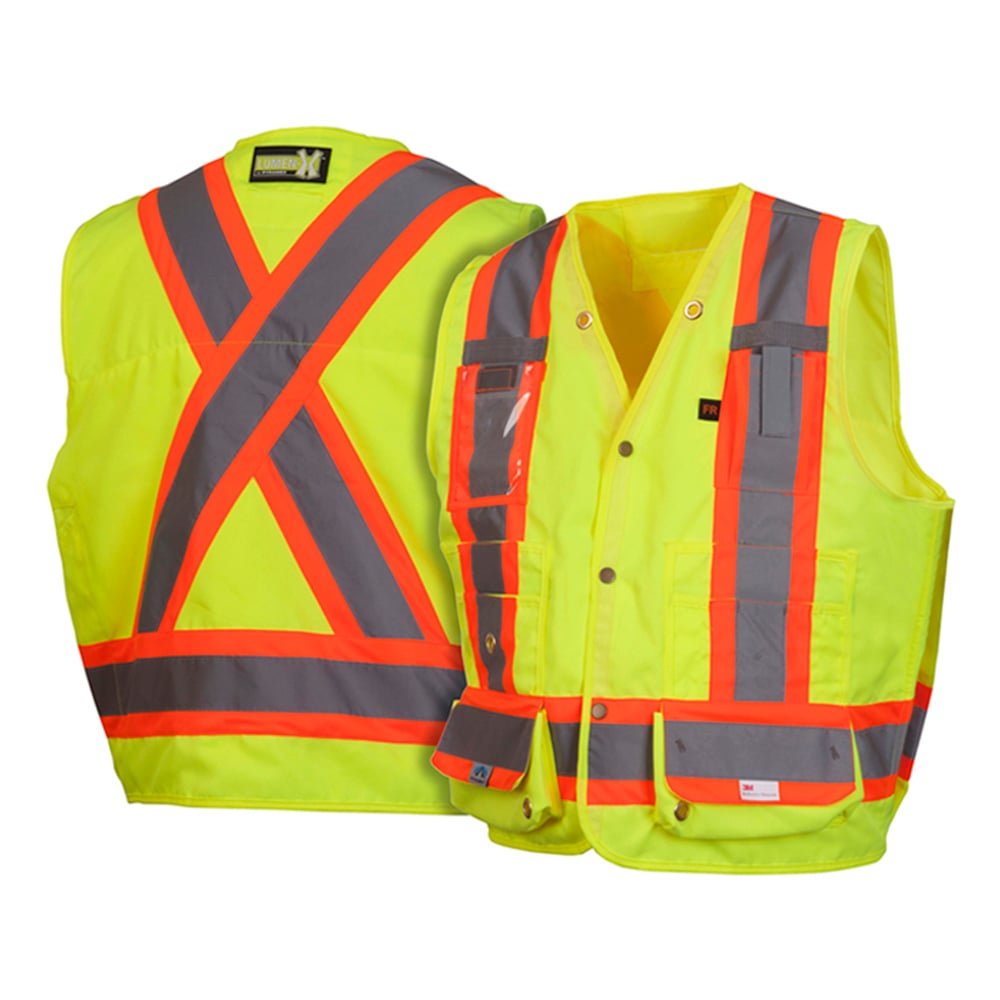 Pyramex RCMS28 Series Hi Vis Solid Vest with Contrasting Tape - Gorvex.com
