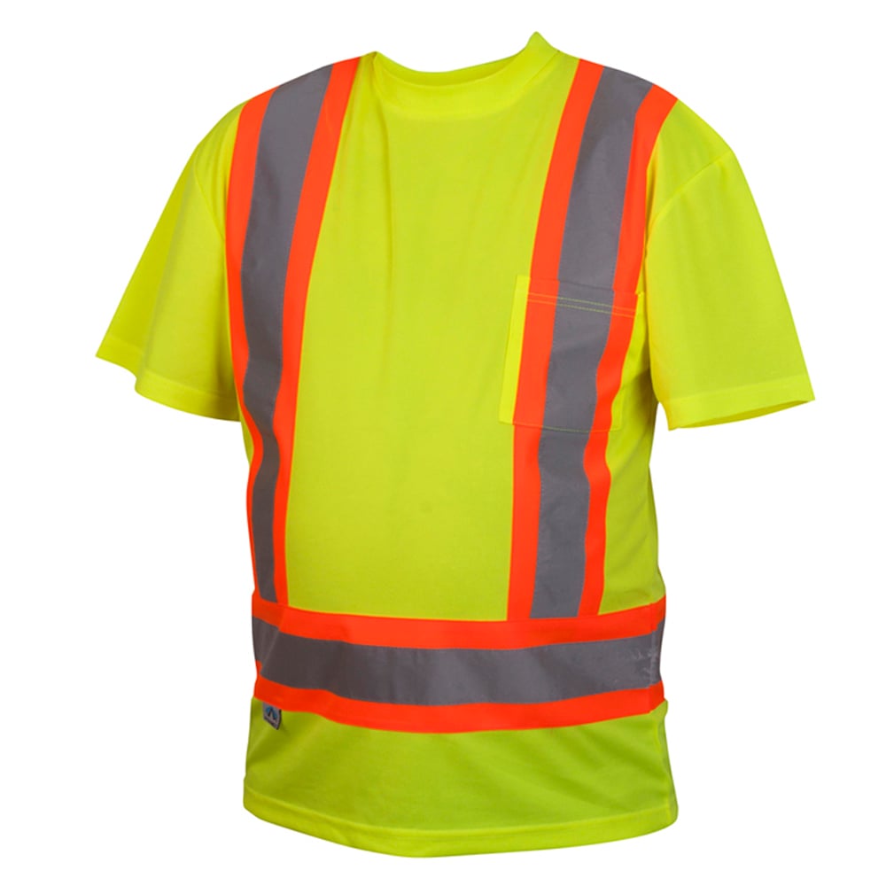 Pyramex RCTS21 Series Hi Vis Lime T-Shirt with Contrasting Tape - Gorvex.com