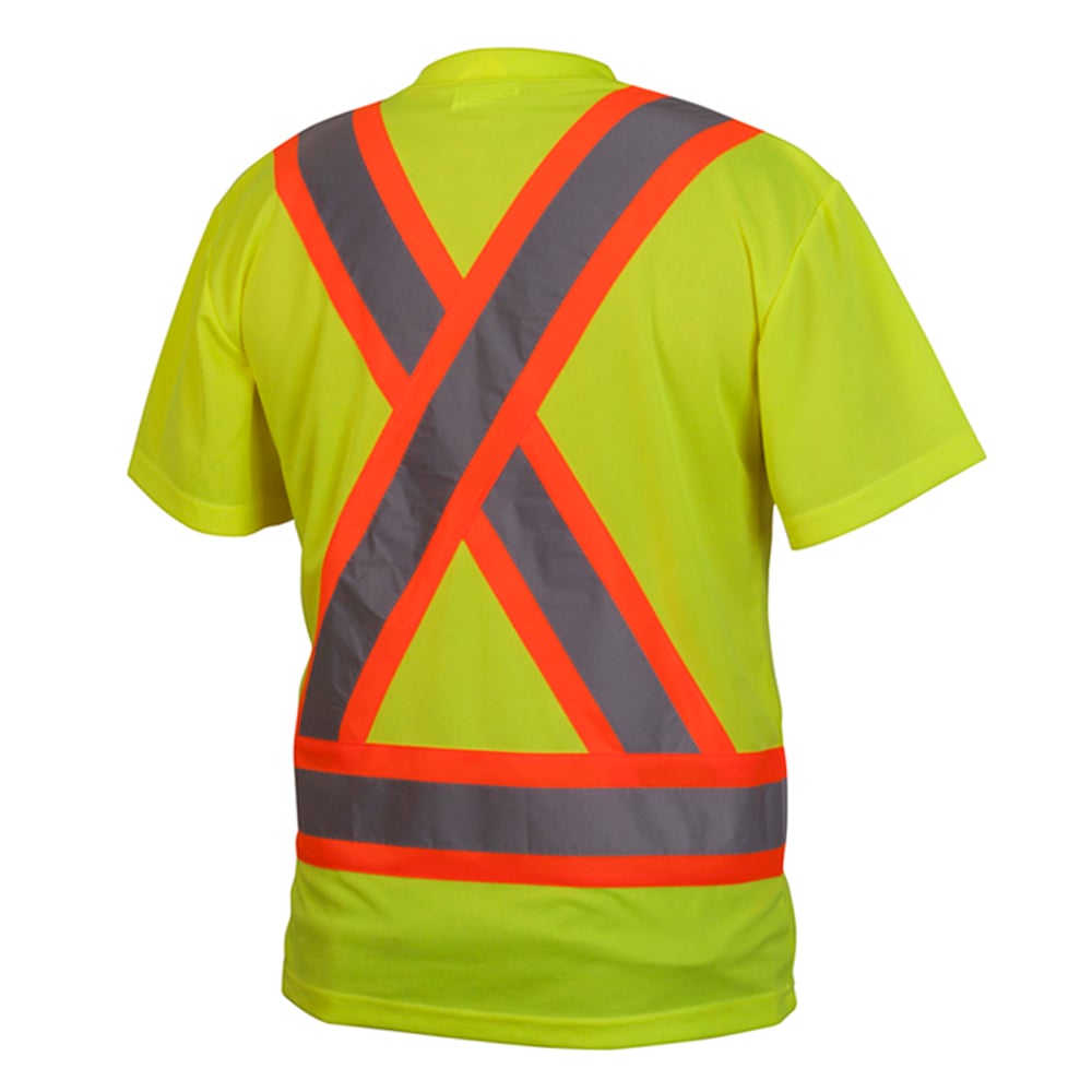 Pyramex RCTS21 Series Hi Vis Lime T-Shirt with Contrasting Tape - Gorvex.com