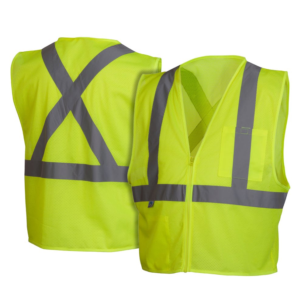 Pyramex RCZ21 Hi Vis Mesh Vest with X - Back Reflective Tape - Gorvex.com