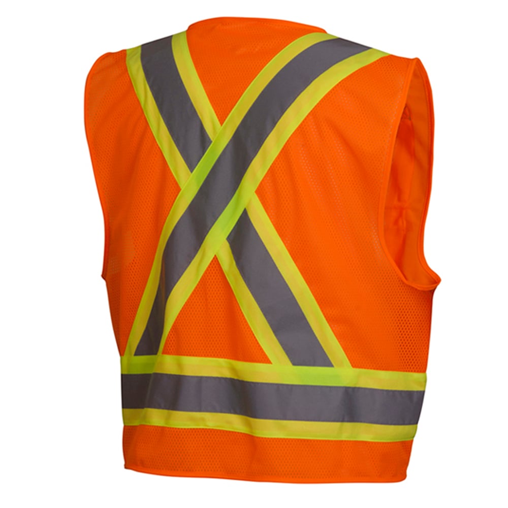 Pyramex RCZ24 Series Hi Vis Mesh/Solid Vest with Zipper Closure - Gorvex.com