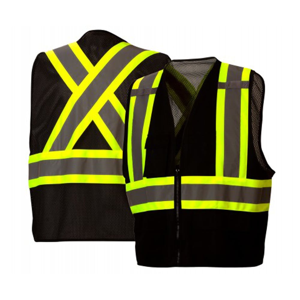 Pyramex RCZ24 Series Hi Vis Mesh/Solid Vest with Zipper Closure - Gorvex.com