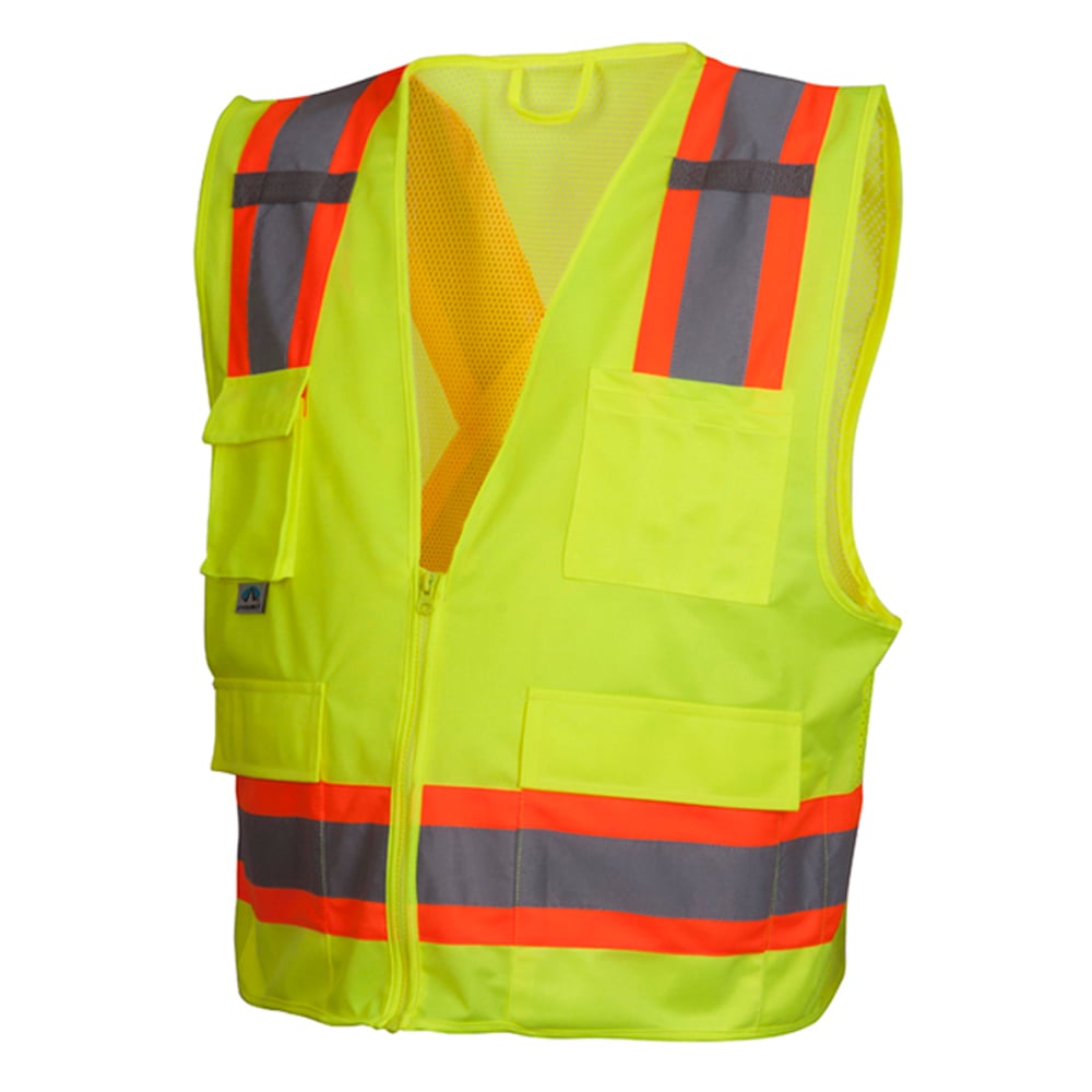 Pyramex RCZ24 Series Hi Vis Mesh/Solid Vest with Zipper Closure - Gorvex.com
