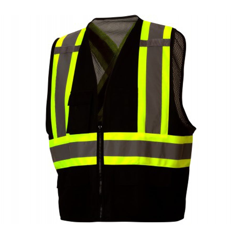 Pyramex RCZ24 Series Hi Vis Mesh/Solid Vest with Zipper Closure - Gorvex.com
