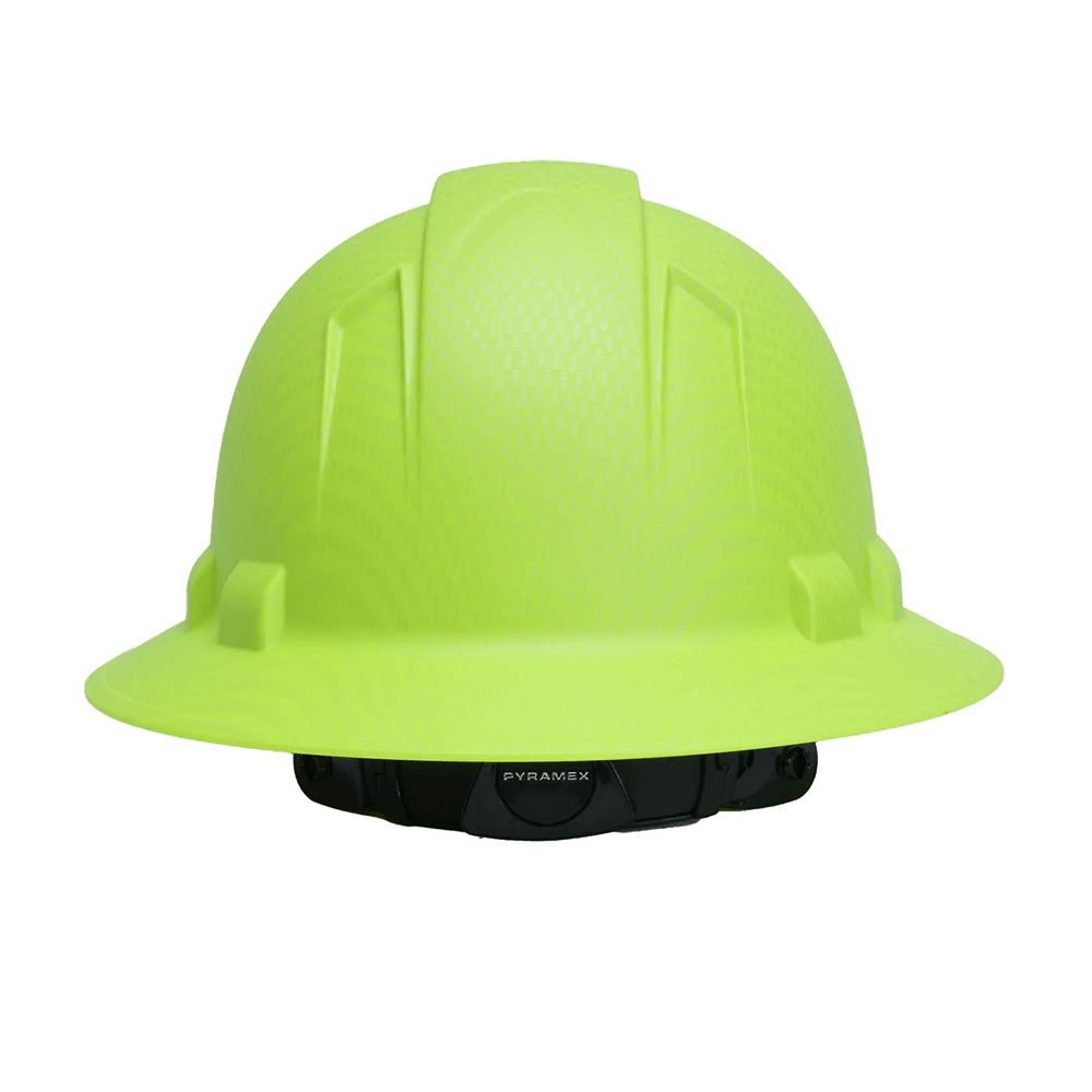 Pyramex Ridgeline Graphite Full Brim Hard Hat, 4 Point Ratchet - Gorvex.com