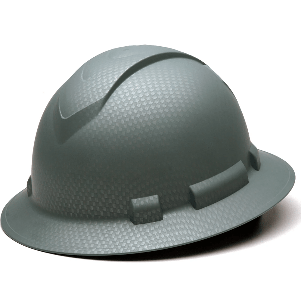 Pyramex Ridgeline Graphite Full Brim Hard Hat, 4 Point Ratchet - Gorvex.com