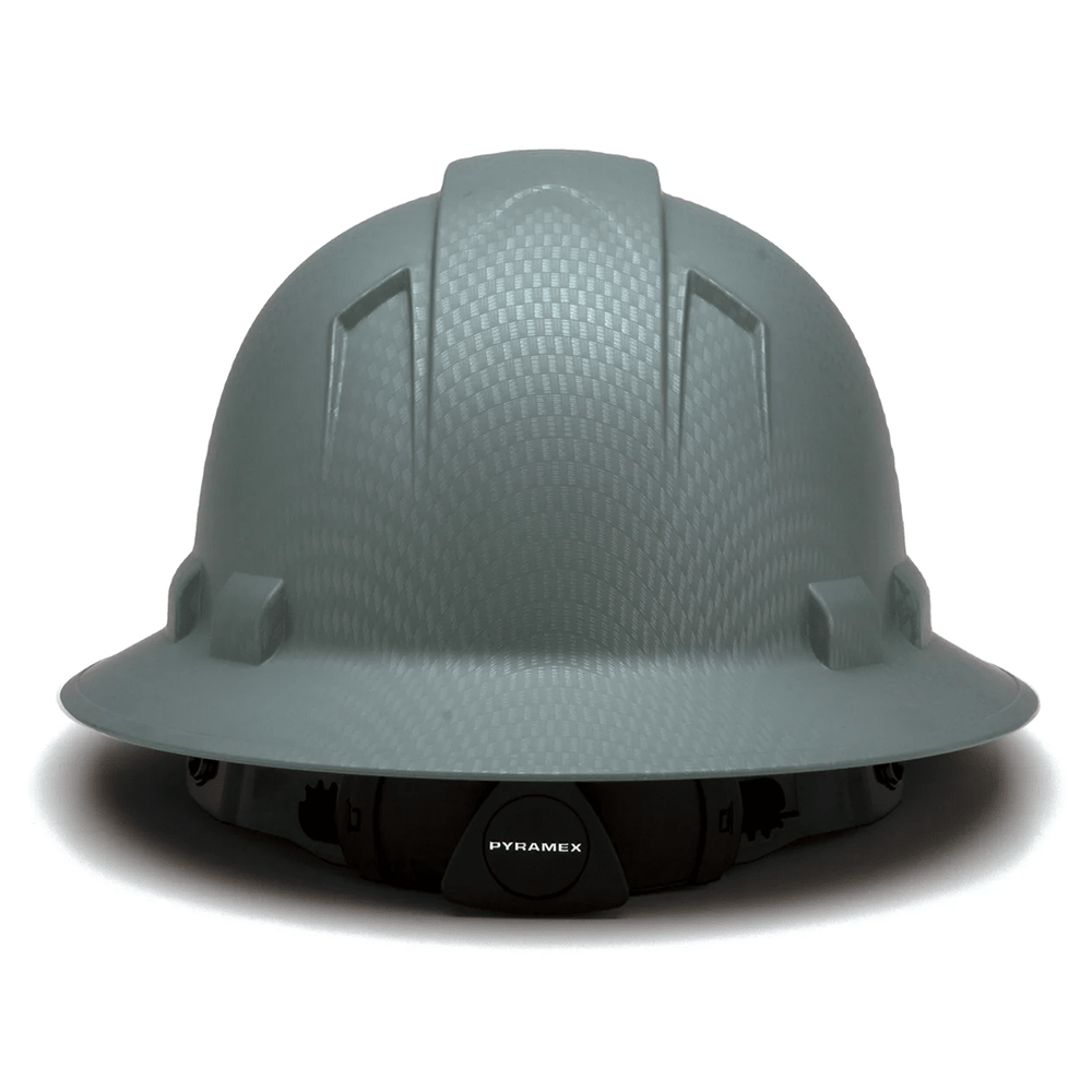 Pyramex Ridgeline Graphite Full Brim Hard Hat, 4 Point Ratchet - Gorvex.com