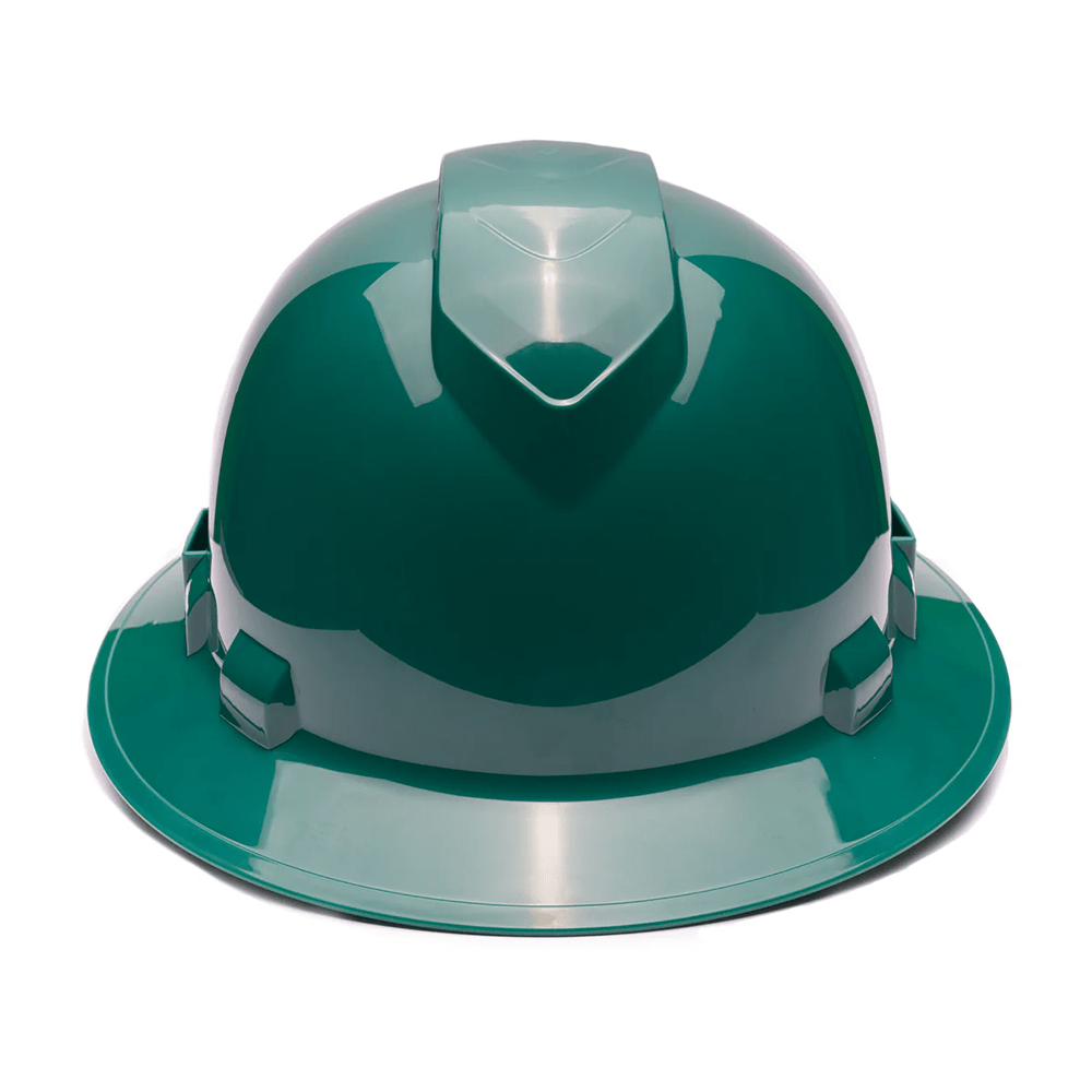 Pyramex Ridgeline Vented Full Brim Hard Hat, 4 Pt Ratchet Suspension - Gorvex.com