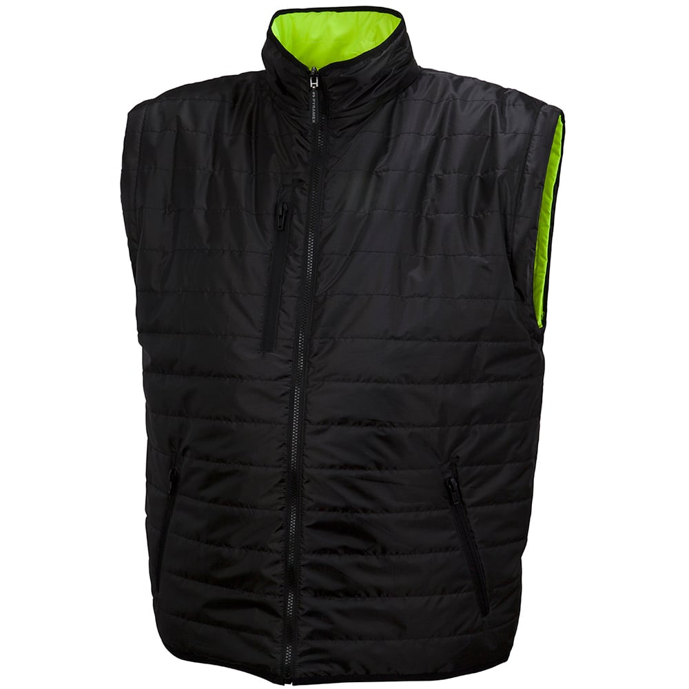 Pyramex RJR33 Series Reversible Hi - Vis Jacket with Black Bottom - Gorvex.com
