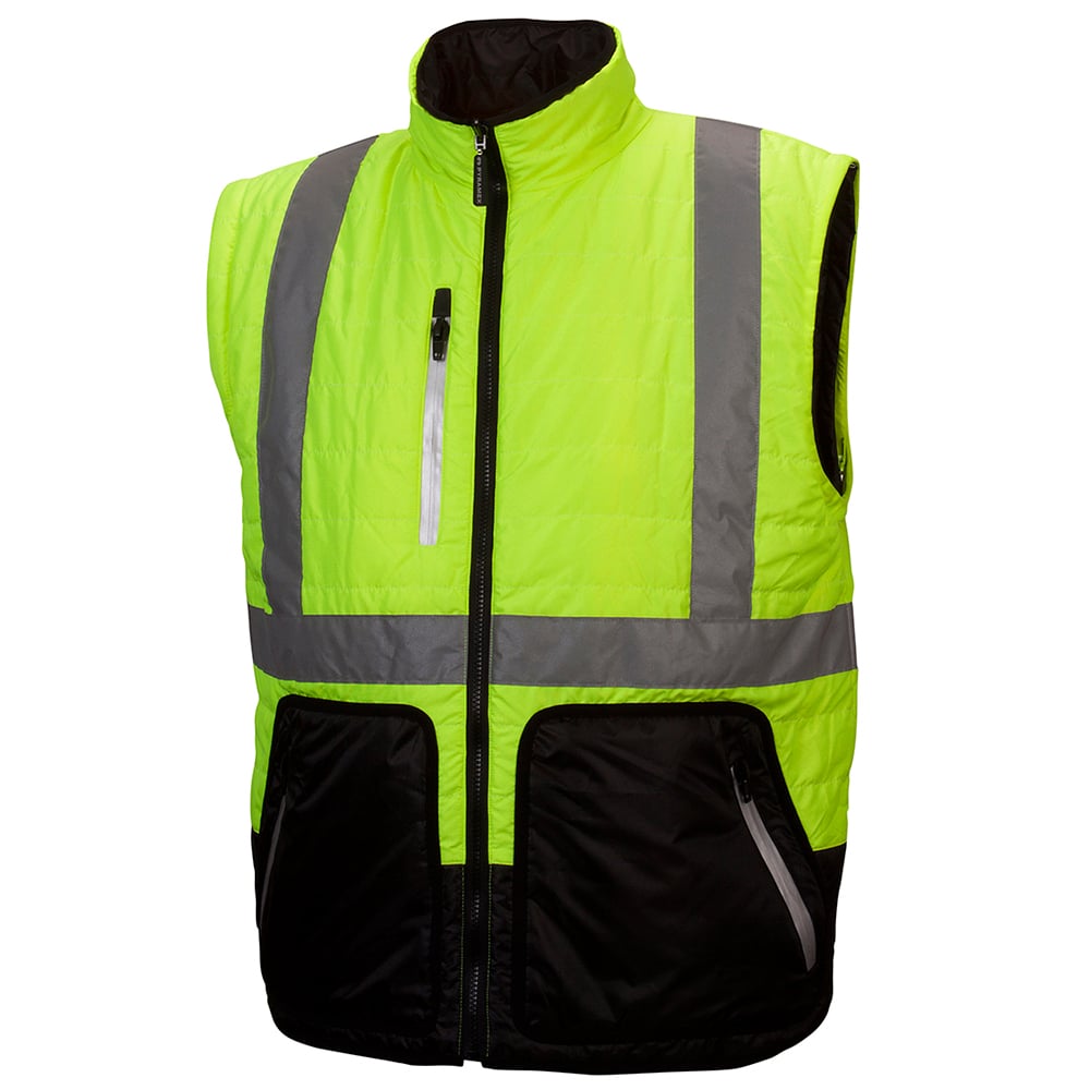 Pyramex RJR33 Series Reversible Hi - Vis Jacket with Black Bottom - Gorvex.com