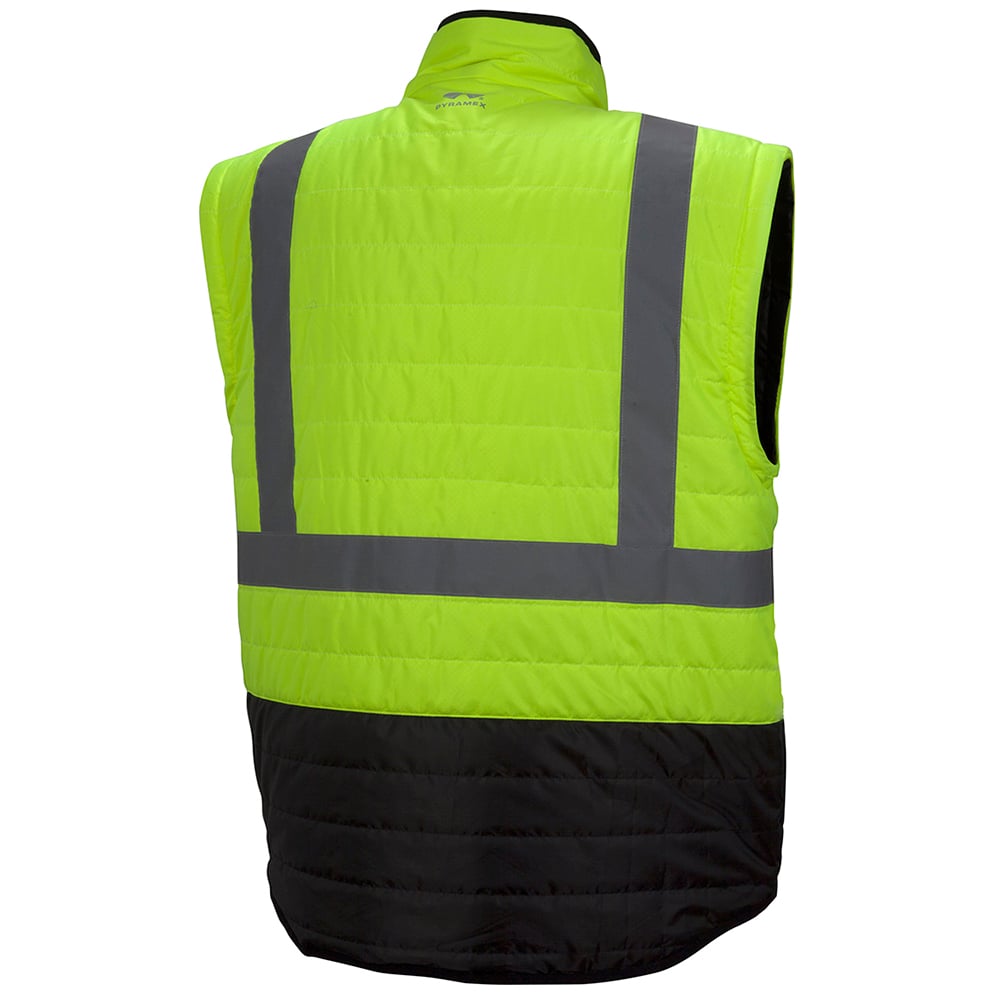 Pyramex RJR33 Series Reversible Hi - Vis Jacket with Black Bottom - Gorvex.com