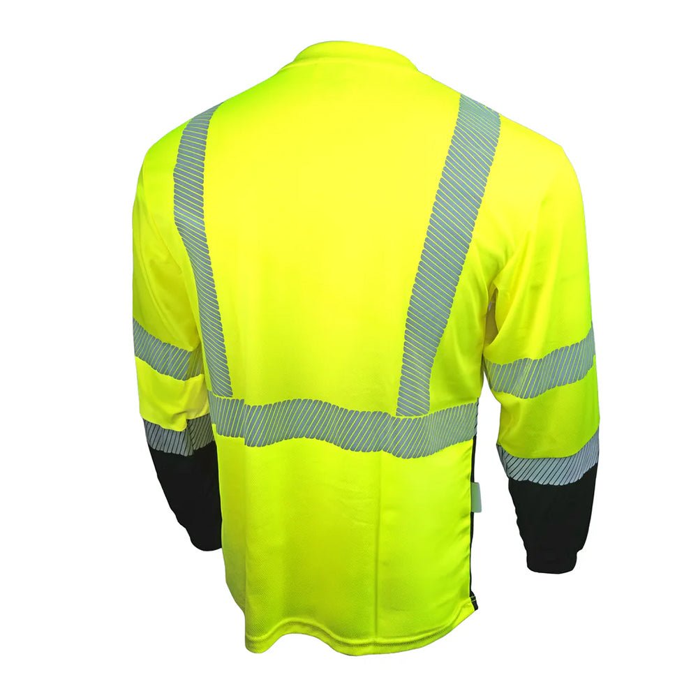 Pyramex RLTS22B Long Sleeve T-Shirt with Segmented Tape & Black Bottom - Gorvex.com