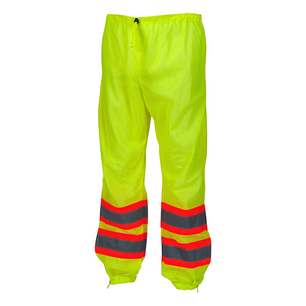 Pyramex RMP10 Hi Vis Lime Mesh Pants with Contrasting Reflective Tape - Gorvex.com