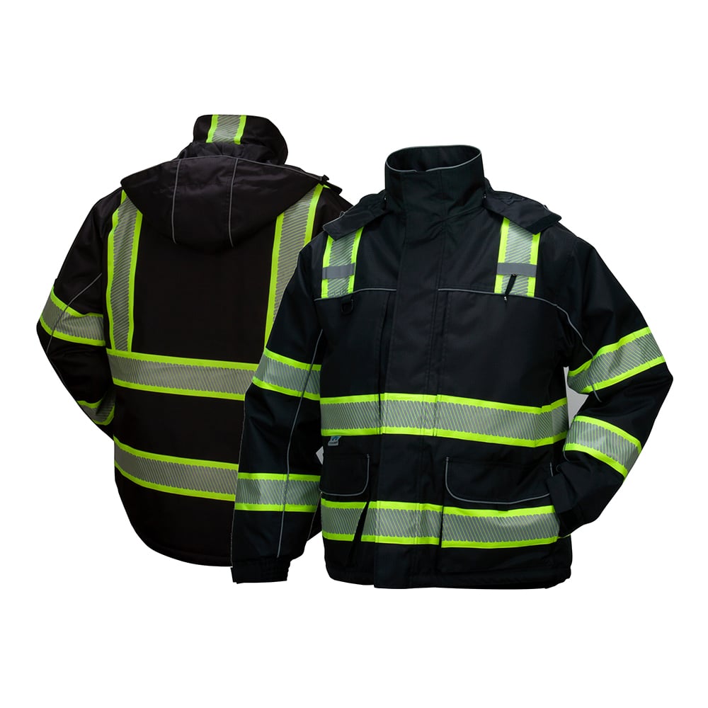 Pyramex RPB3511 Class 1 Waterproof Quilted Enhanced Visibility Parka - Gorvex.com