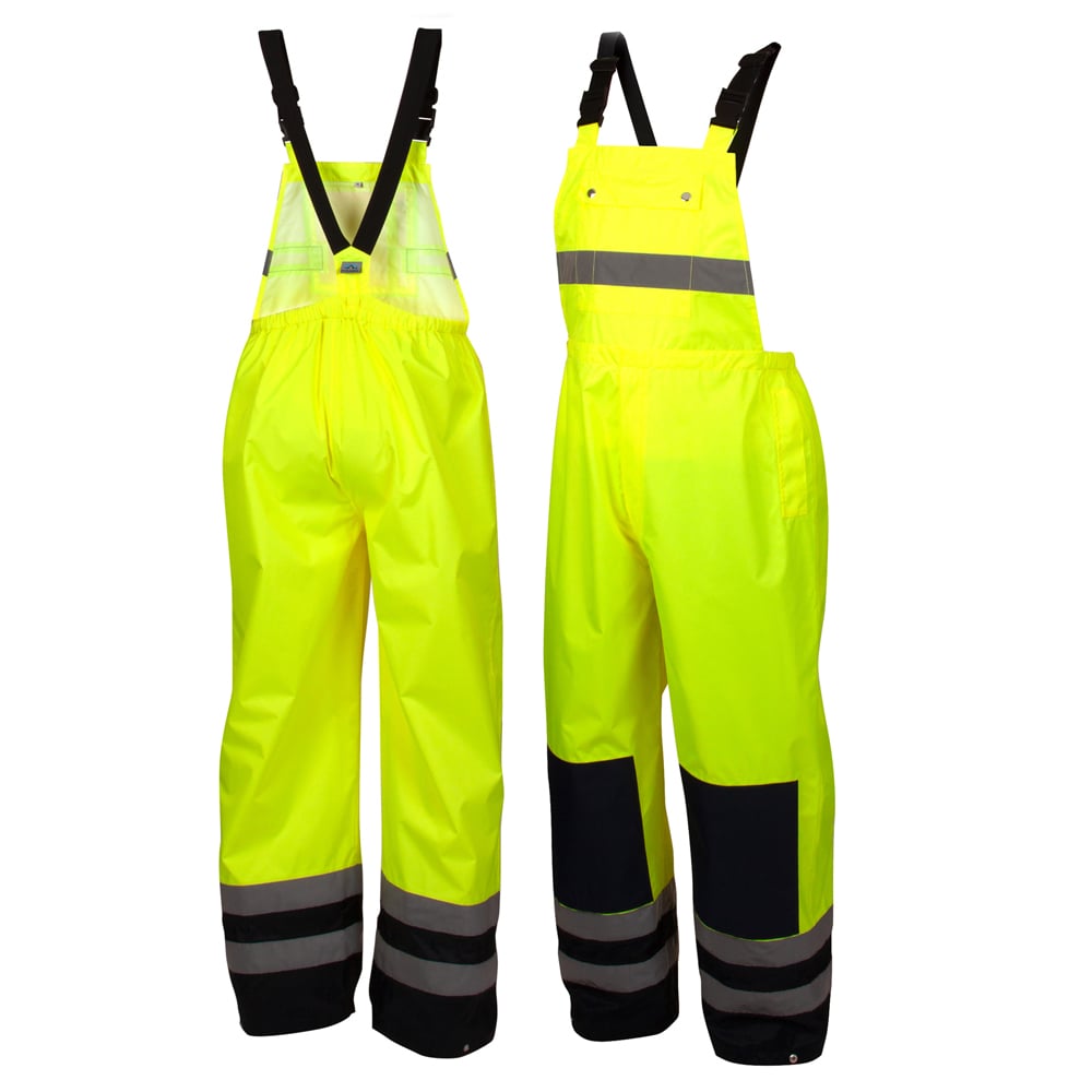 Pyramex RRWB31 Series PU/Poly Hi Vis Bib Pants with Knee Pads - Gorvex.com