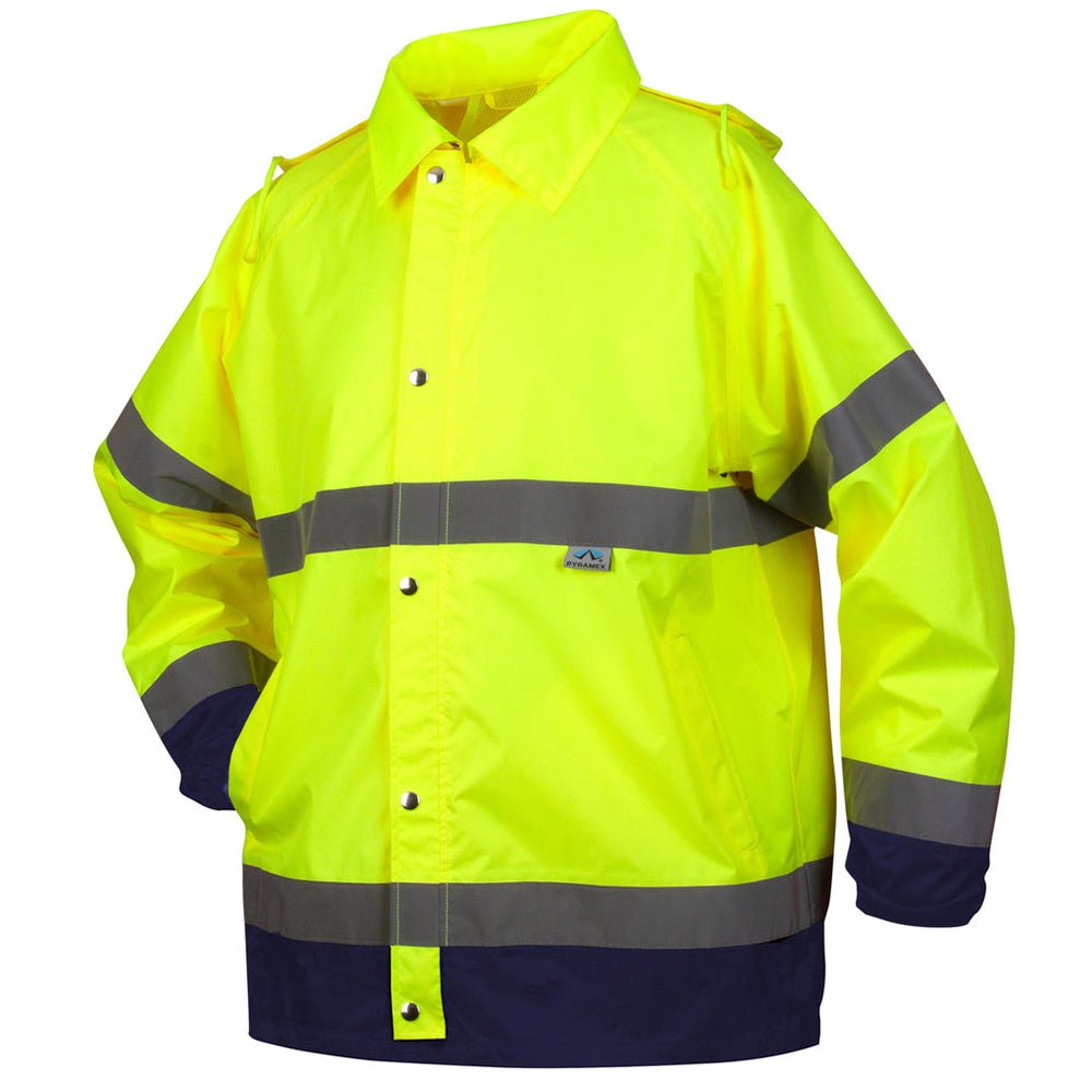 Pyramex RRWJ31 Series PU/Poly Hi Vis Jacket with Sewn Waterproof Seams - Gorvex.com