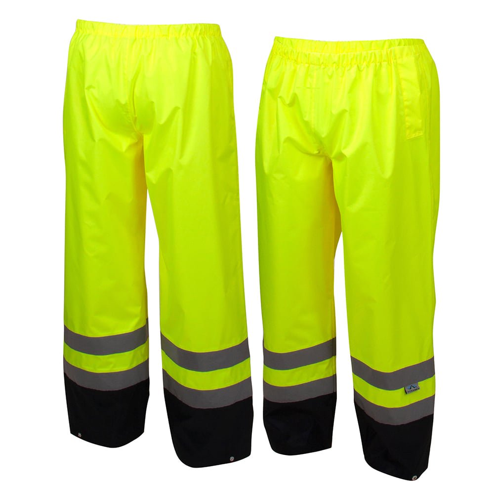 Pyramex RRWP31 Series PU/Poly Hi Vis Rain Pants with Elastic Waistband - Gorvex.com