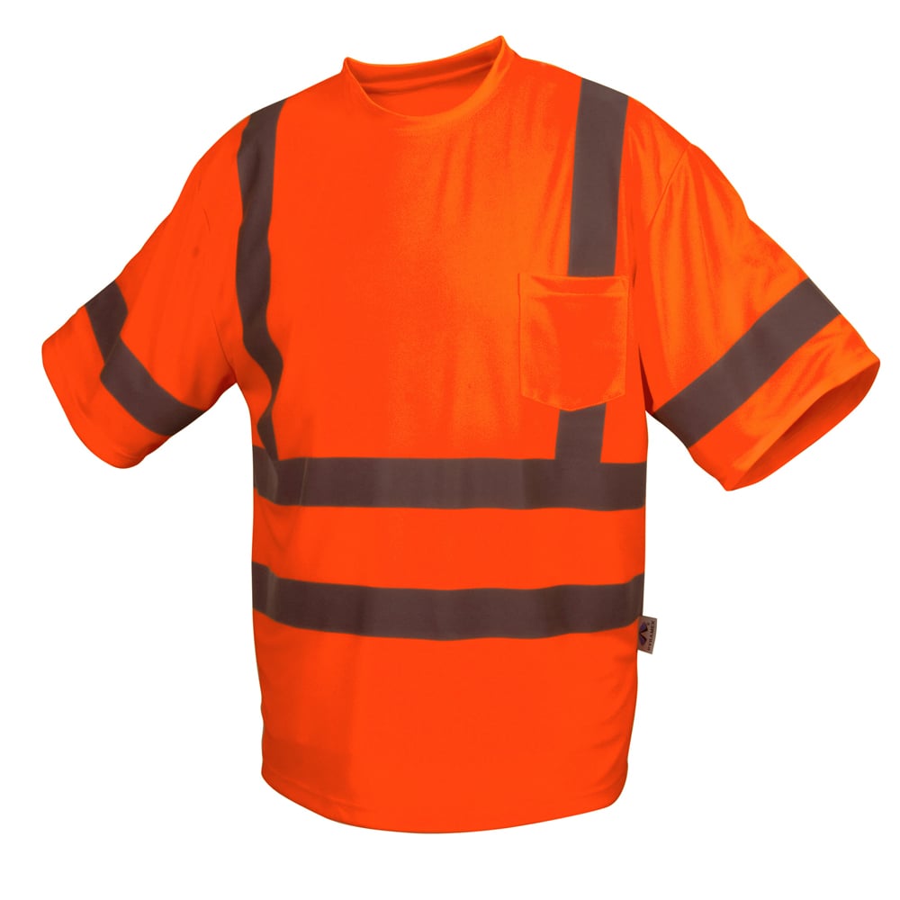 Pyramex RTS34 Class 3 Hi Vis Short Sleeved Shirt with Heat Sealed Tape - Gorvex.com