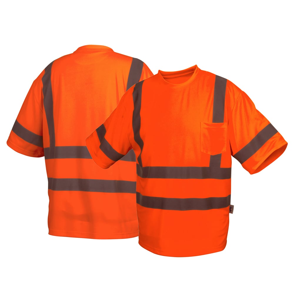 Pyramex RTS34 Class 3 Hi Vis Short Sleeved Shirt with Heat Sealed Tape - Gorvex.com