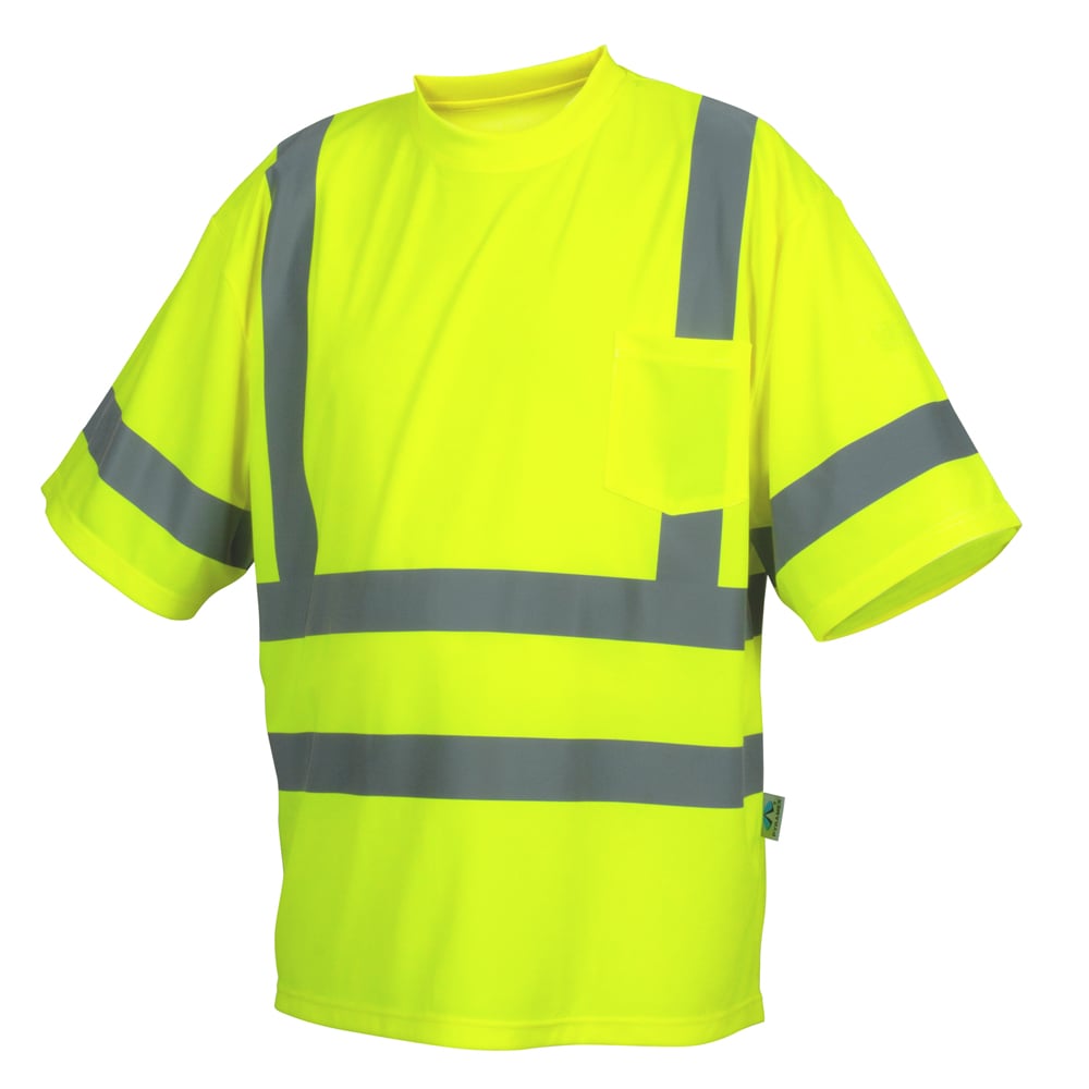 Pyramex RTS34 Class 3 Hi Vis Short Sleeved Shirt with Heat Sealed Tape - Gorvex.com