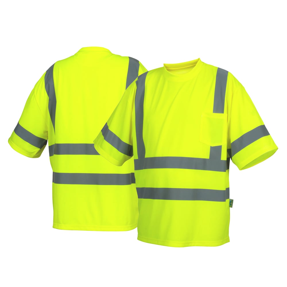 Pyramex RTS34 Class 3 Hi Vis Short Sleeved Shirt with Heat Sealed Tape - Gorvex.com