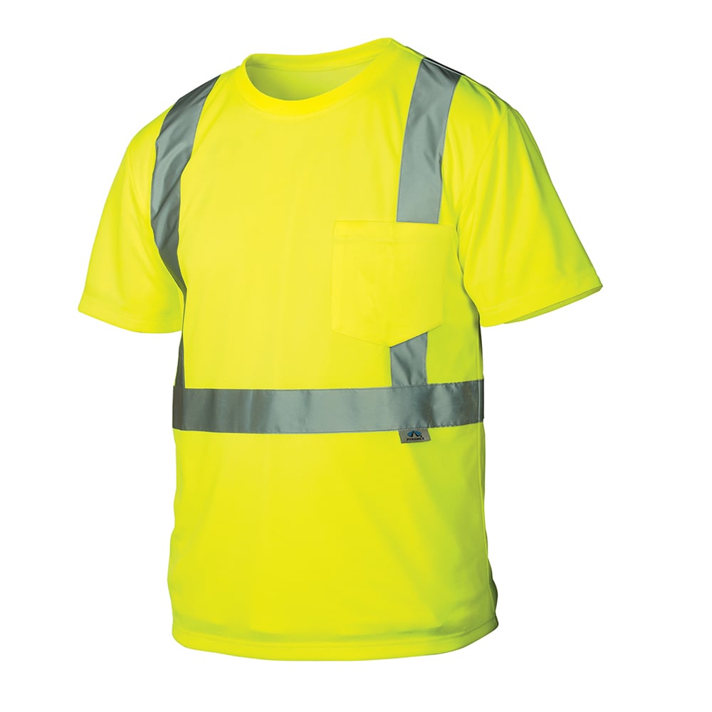 Pyramex RTSHS21 Hi Vis Short Sleeved Shirt with Heat Sealed Tape - Gorvex.com