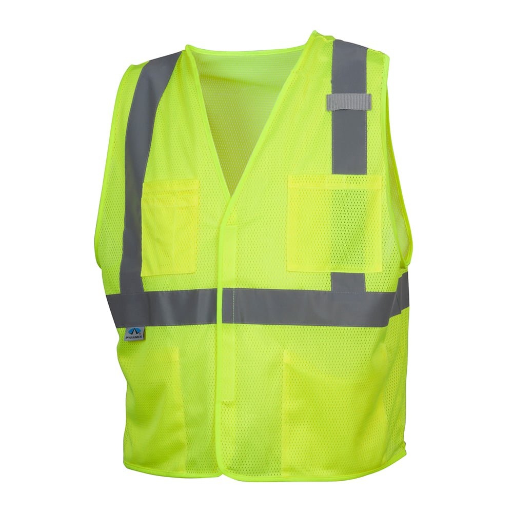 Pyramex RVHL20 Series Hi Vis 5 Pocket Vest with Hook & Loop Closure - Gorvex.com