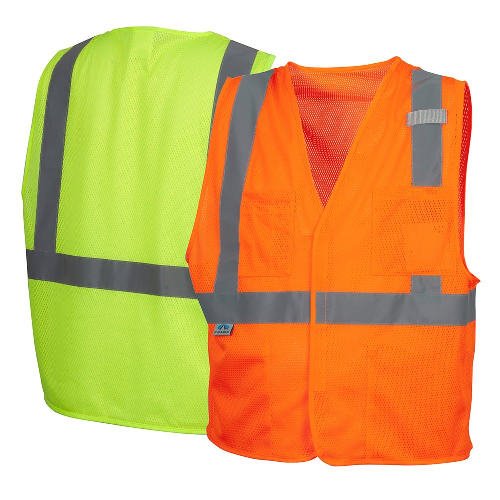 Pyramex RVHL20 Series Hi Vis 5 Pocket Vest with Hook & Loop Closure - Gorvex.com
