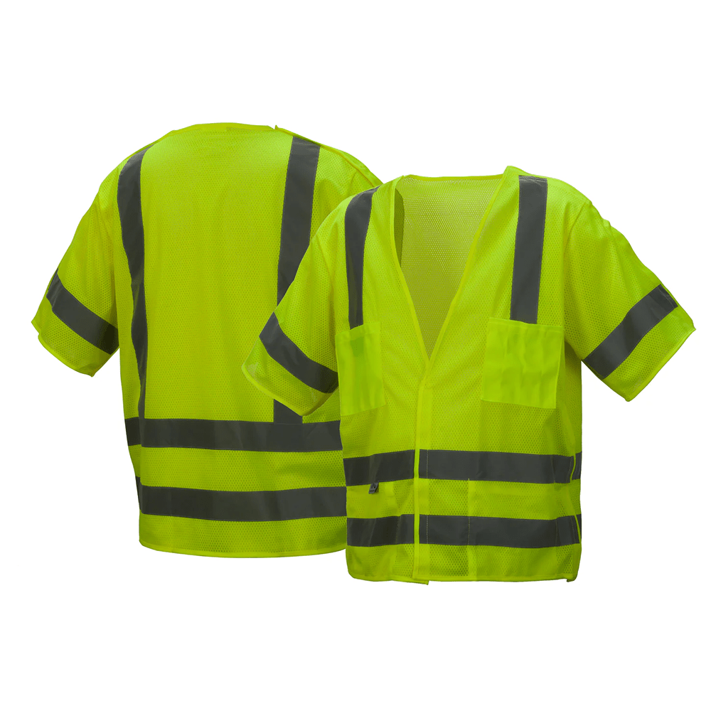 Pyramex RVHL31BR Hi - Vis Class 3 Breakaway Mesh Vest with Hook & Loop Closure - Gorvex.com