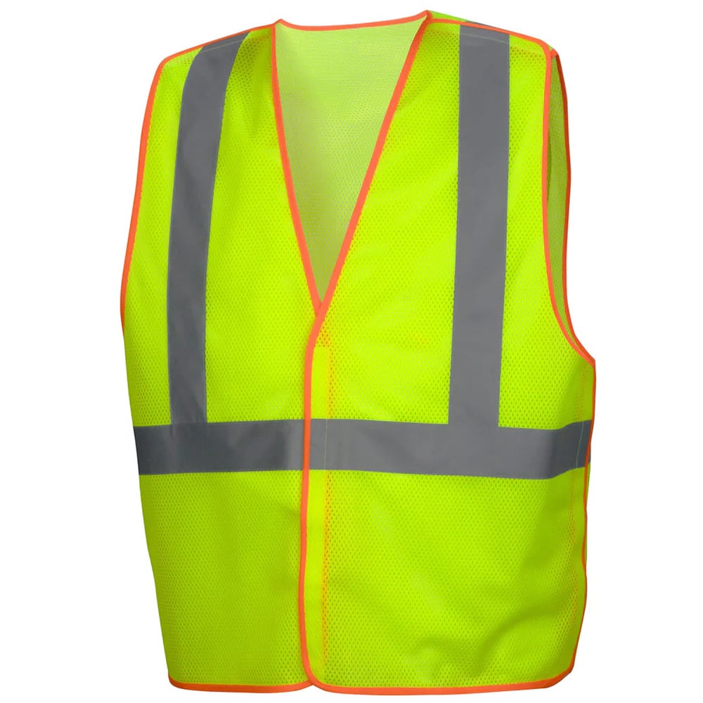 Pyramex RVHL40 Class 2 Mesh Hook & Loop Safety Vest with Contrast Trim - Gorvex.com