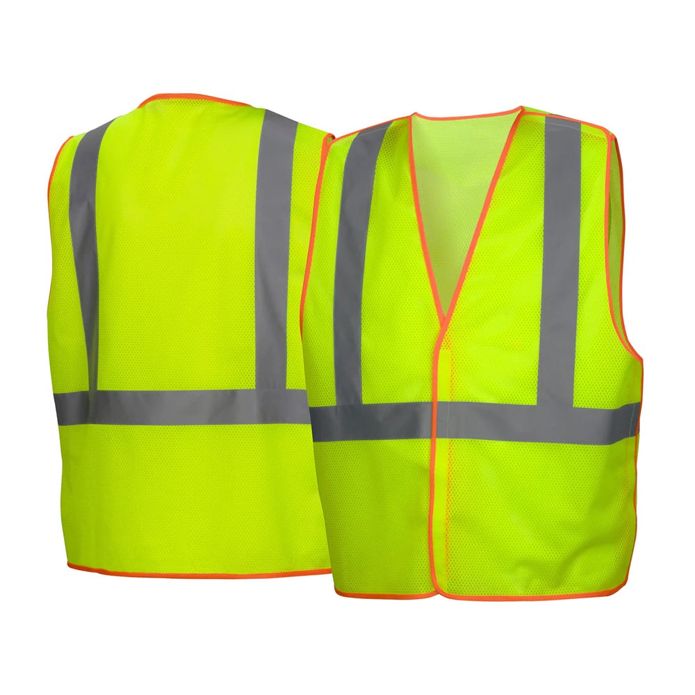 Pyramex RVHL40 Class 2 Mesh Hook & Loop Safety Vest with Contrast Trim - Gorvex.com