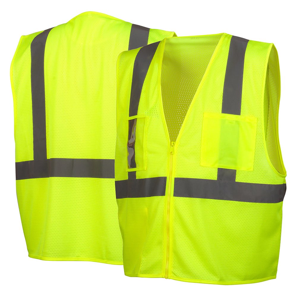 Pyramex RVZ21CP Series Class 2 Economy Vest with Clear Front Pocket - Gorvex.com