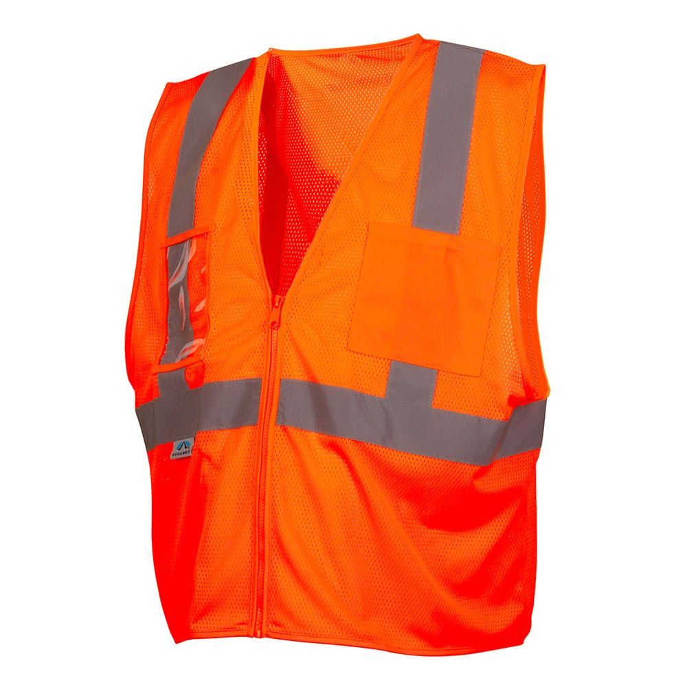 Pyramex RVZ21CP Series Class 2 Economy Vest with Clear Front Pocket - Gorvex.com