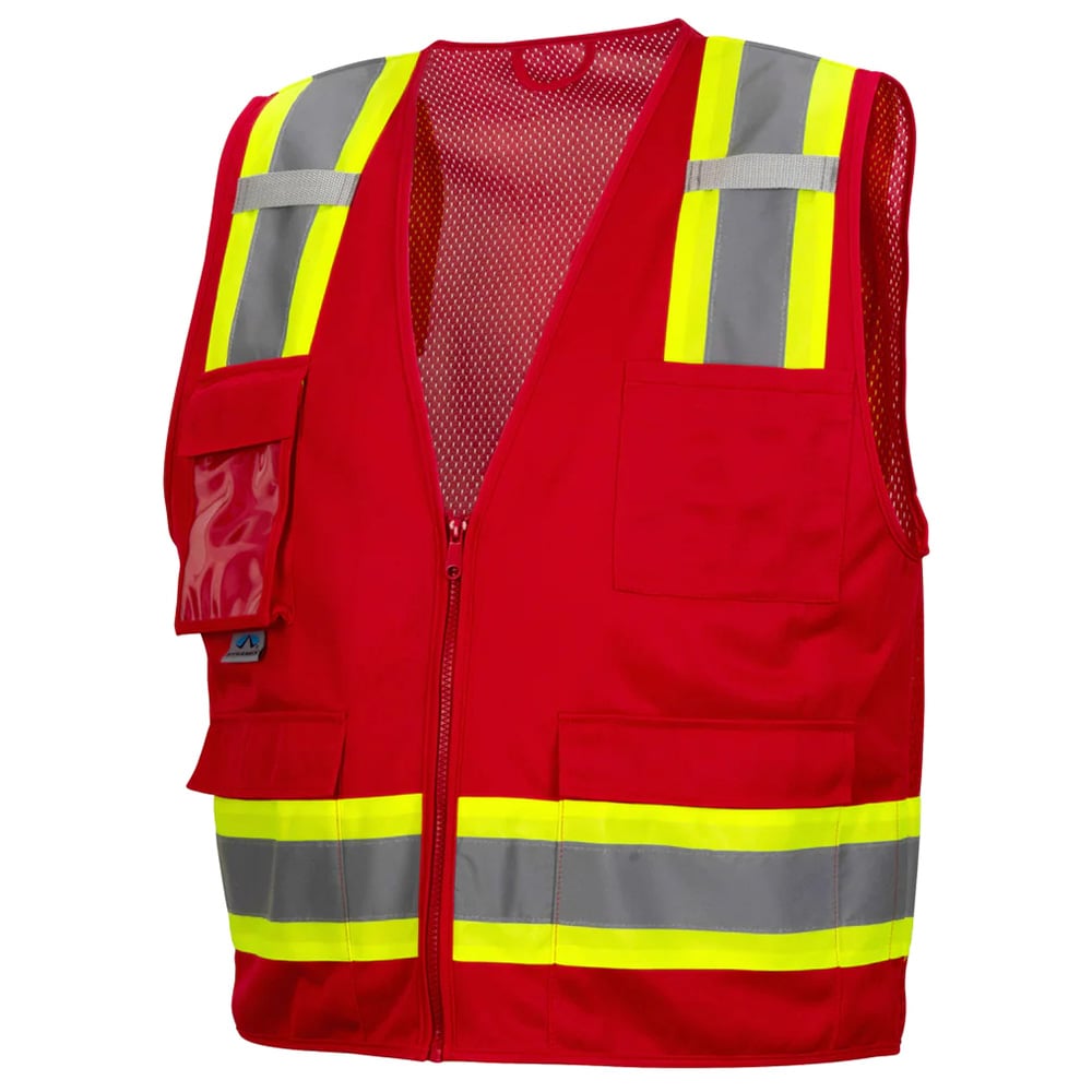 Pyramex RVZ24CP Class 2 Hi Vis Surveyor Vest with Clear Front Pocket - Gorvex.com