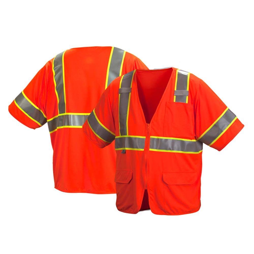 Pyramex RVZ35 Series Hi Vis Mesh Vest Class 3 with 3 Pockets - Gorvex.com