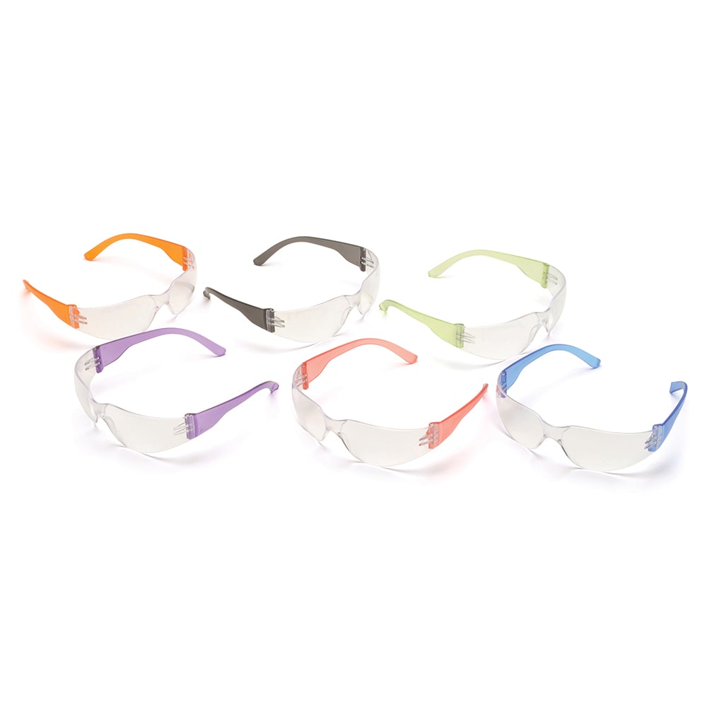 Pyramex S4110SNMP Mini Intruder Safety Glasses, Assorted Colors, 1 dozen (12 pairs) - Gorvex.com