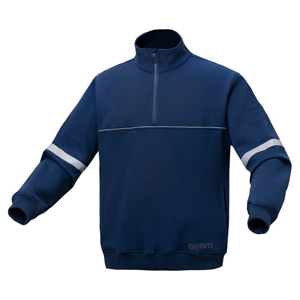 Quartz Cotton Quarter - Zip Sweatshirt with Reflective Tape - Gorvex.com