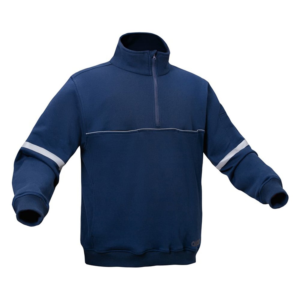 Quartz Cotton Quarter - Zip Sweatshirt with Reflective Tape - Gorvex.com