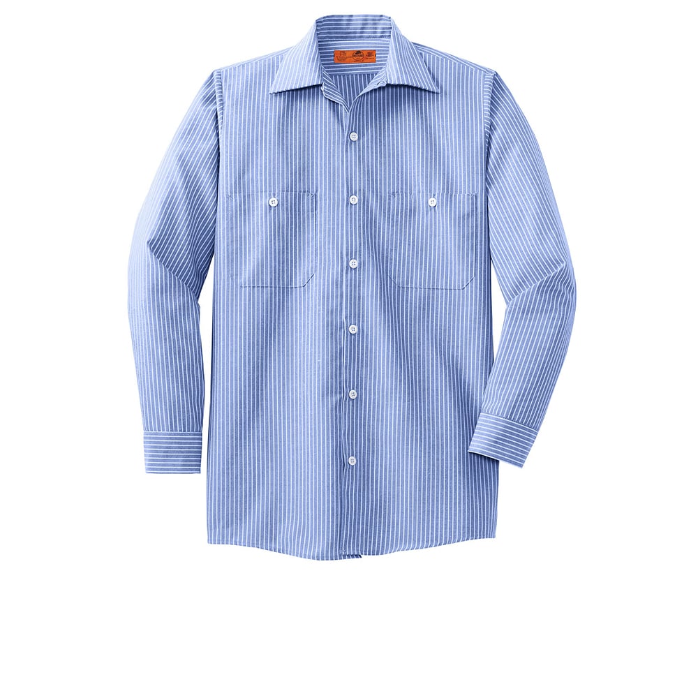 Red Kap CS10 Long Sleeve Striped Industrial Work Shirt - Gorvex.com