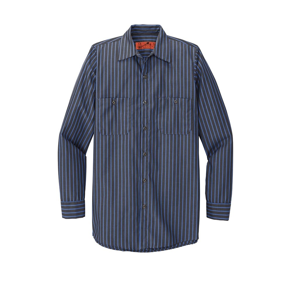 Red Kap CS10 Long Sleeve Striped Industrial Work Shirt - Gorvex.com