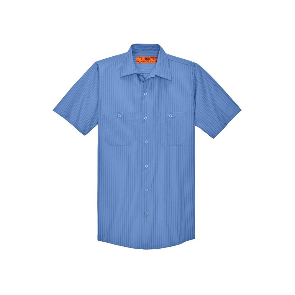 Red Kap CS20 Short Sleeve Striped Industrial Work Shirt - Gorvex.com