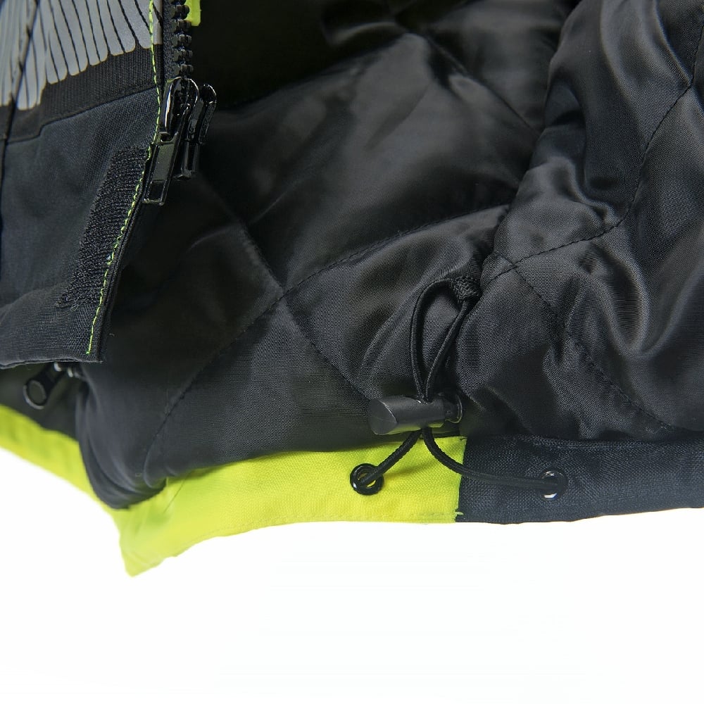 Reptyle™ Hi Vis Quilt - Lined Parka Black Front Panel + Detachable Hood - Gorvex.com