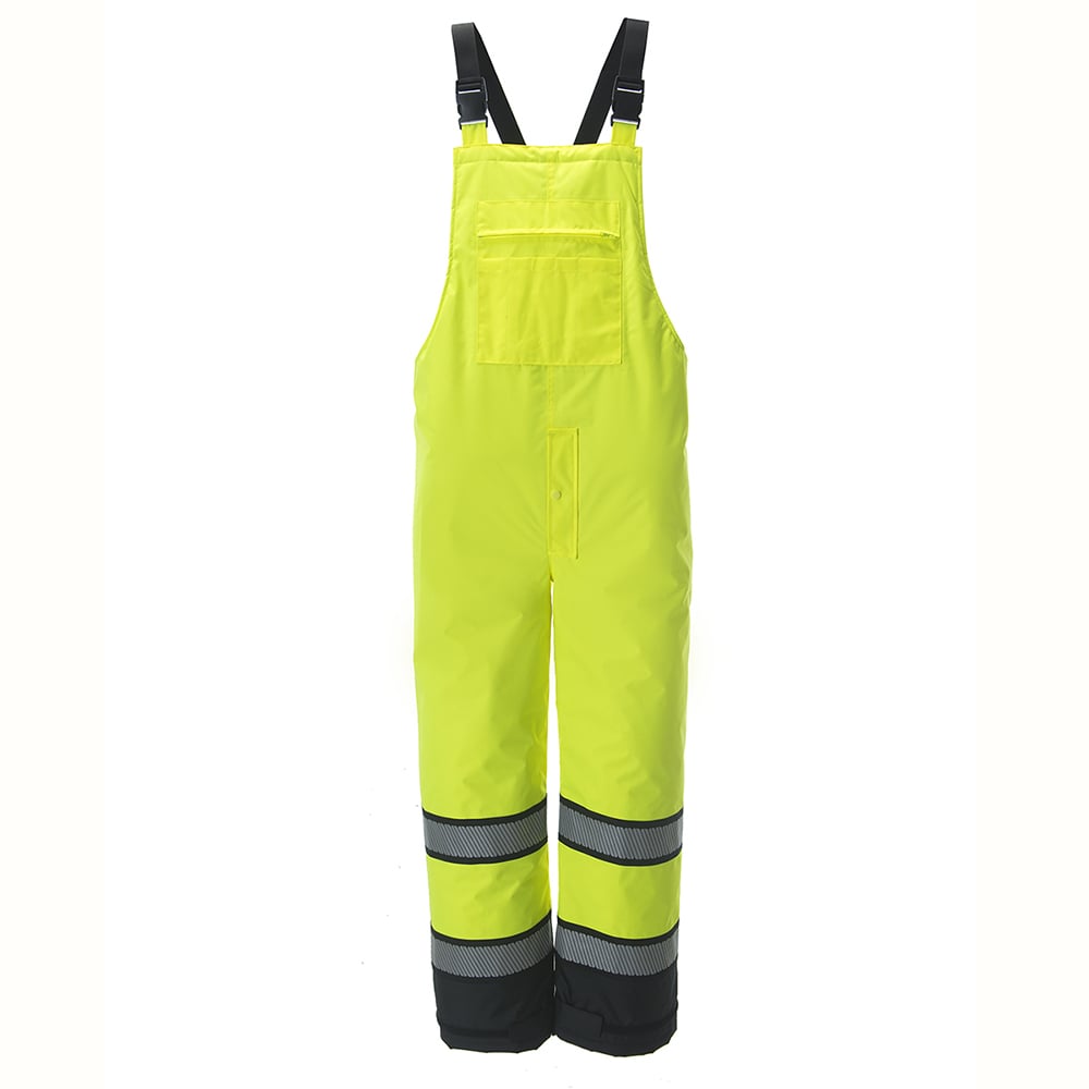 Reptyle™ Hi Vis Quilted Bib Pants with Segmented Reflective Tapes - Gorvex.com
