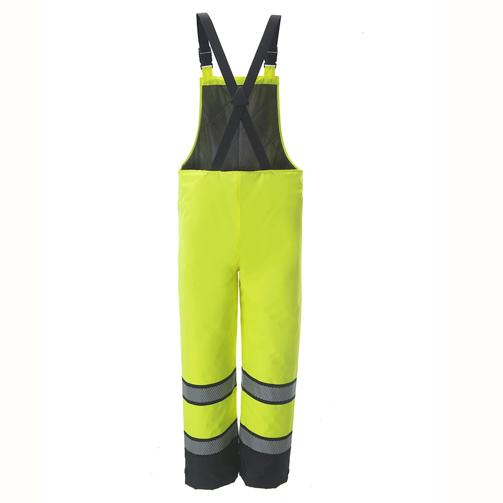 Reptyle™ Hi Vis Quilted Bib Pants with Segmented Reflective Tapes - Gorvex.com