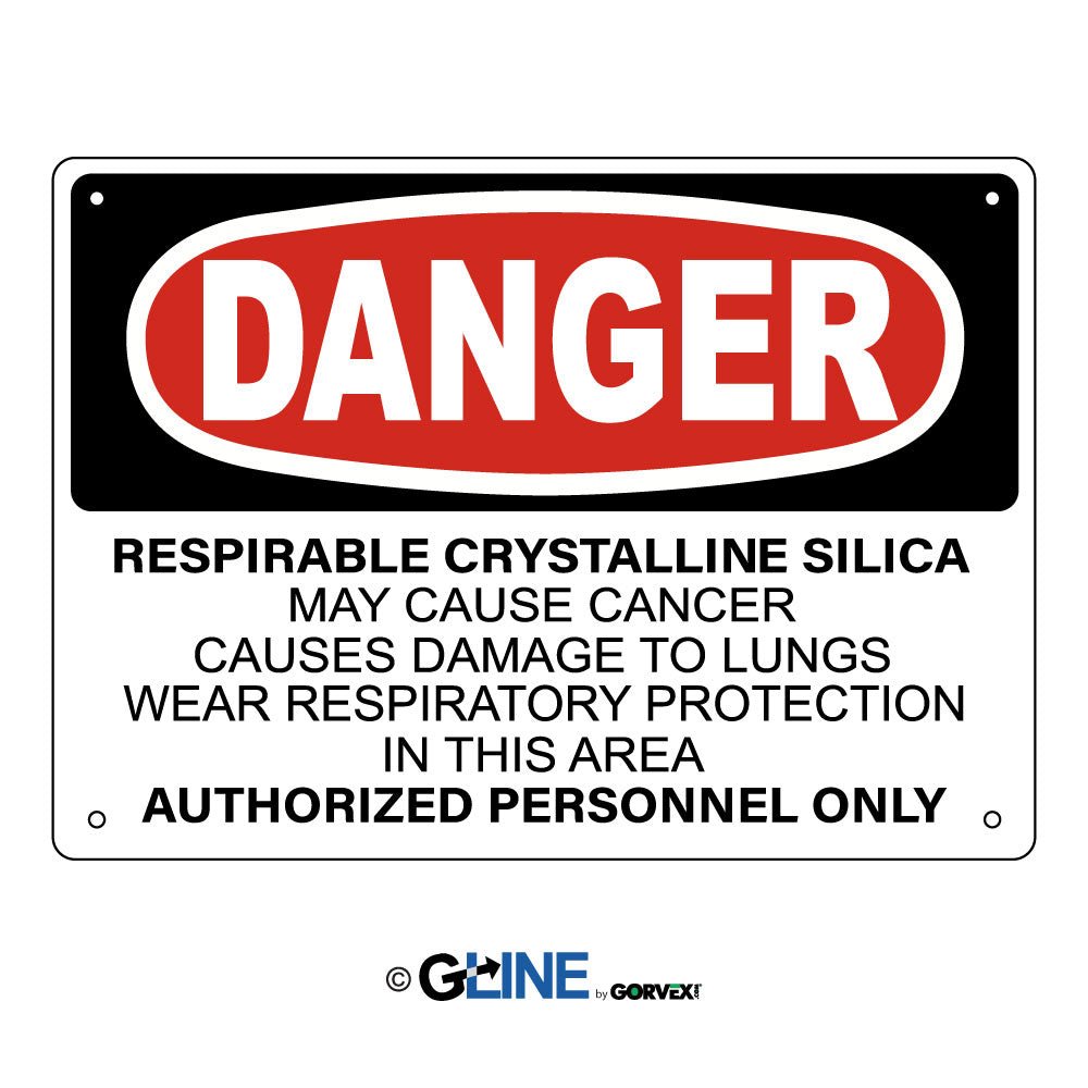 Crystalline Silica May Cause Cancer Sign - Gorvex.com