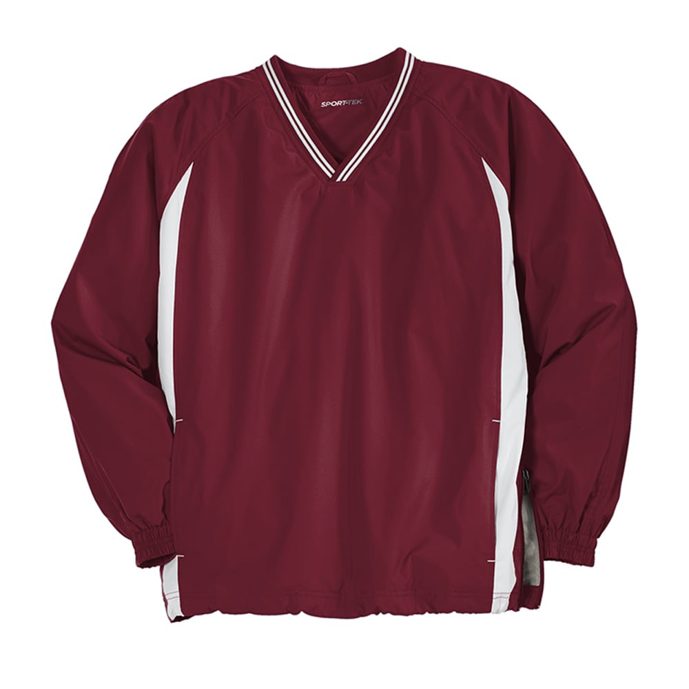 Sport - Tek JST62 Colorblock V - Neck Wind Shirt with Tipped Collar - Gorvex.com