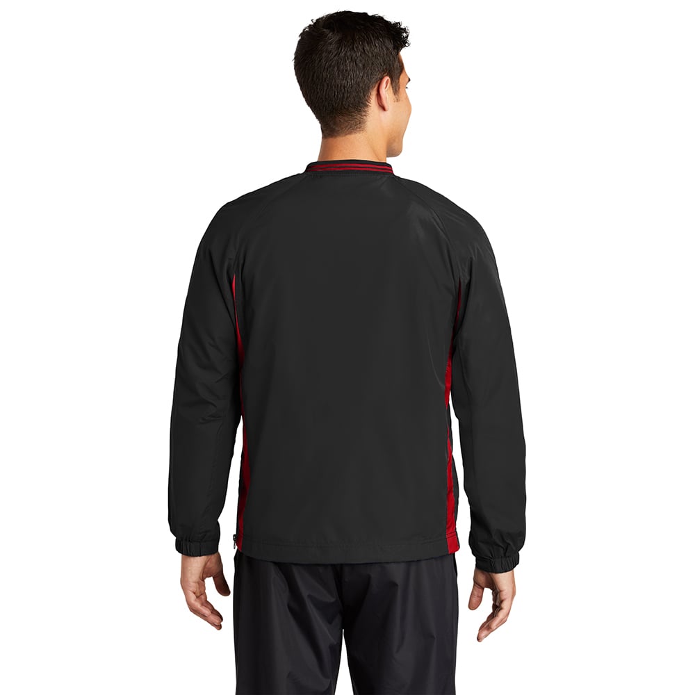 Sport - Tek JST62 Colorblock V - Neck Wind Shirt with Tipped Collar - Gorvex.com