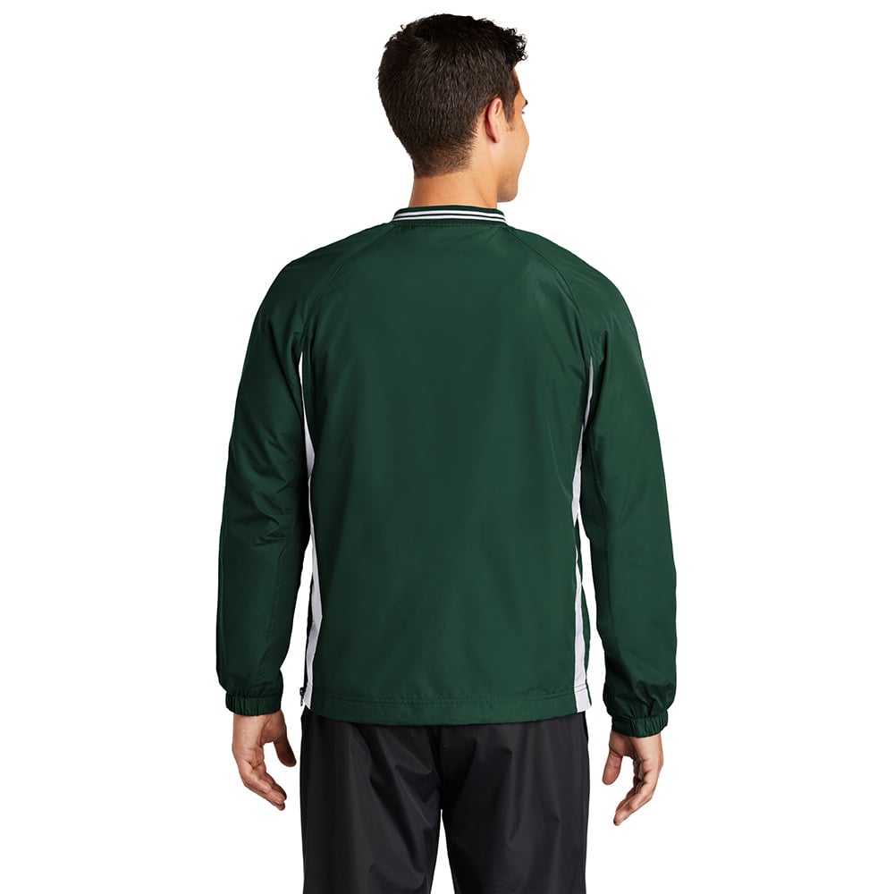 Sport - Tek JST62 Colorblock V - Neck Wind Shirt with Tipped Collar - Gorvex.com